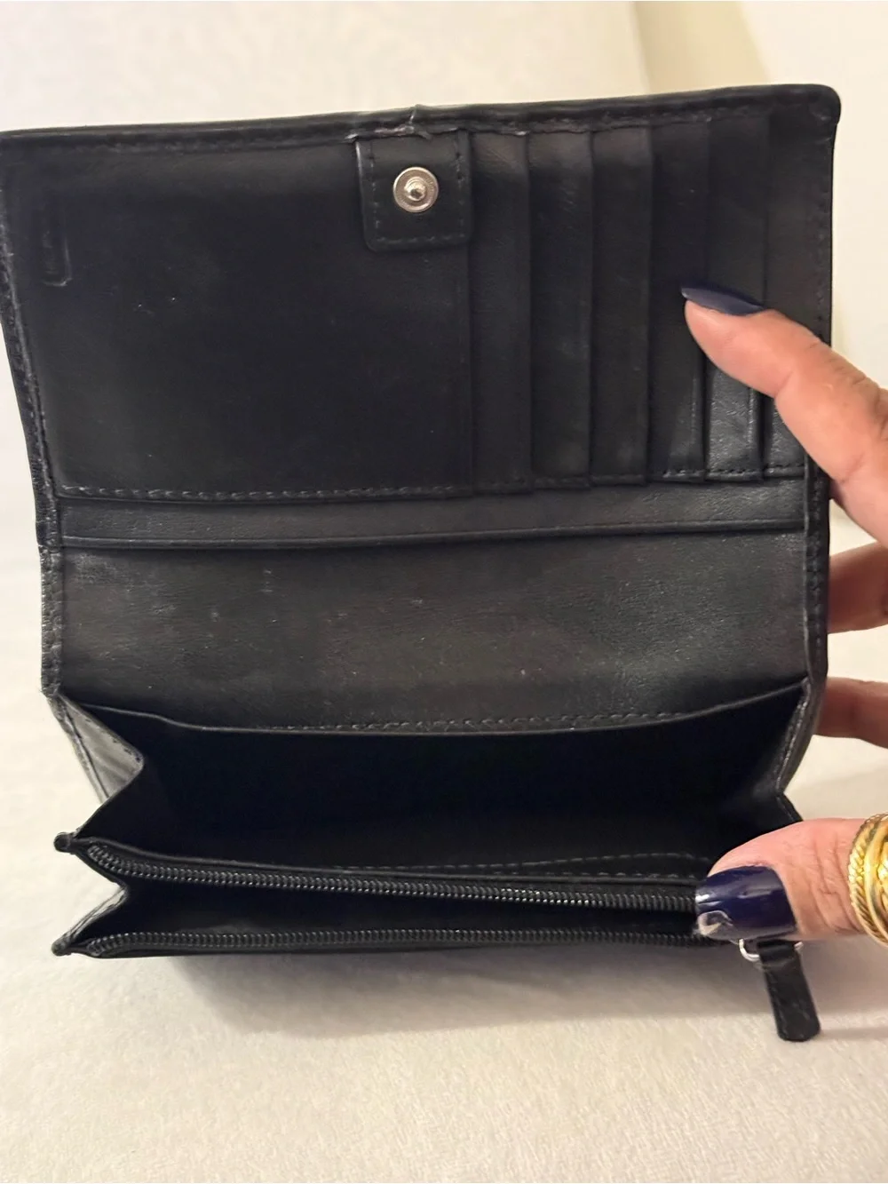 Coach Black Leather Horse & Carriage Continental Wallet